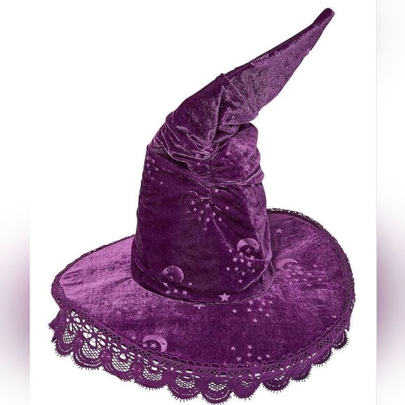 🔸️NWT Purple Velvety Witch Hat - Picture 3 of 10